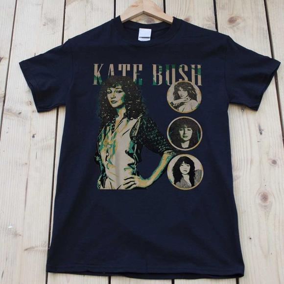 JomyDan Other - Kate Bush Unisex Black T-Shirt, Music Lovers Graphics Unisex Retro T-Shirt